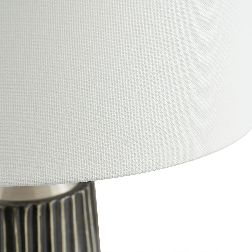 Artemis Black Textured Ceramic & Brushed Silver Tall Table Lamp